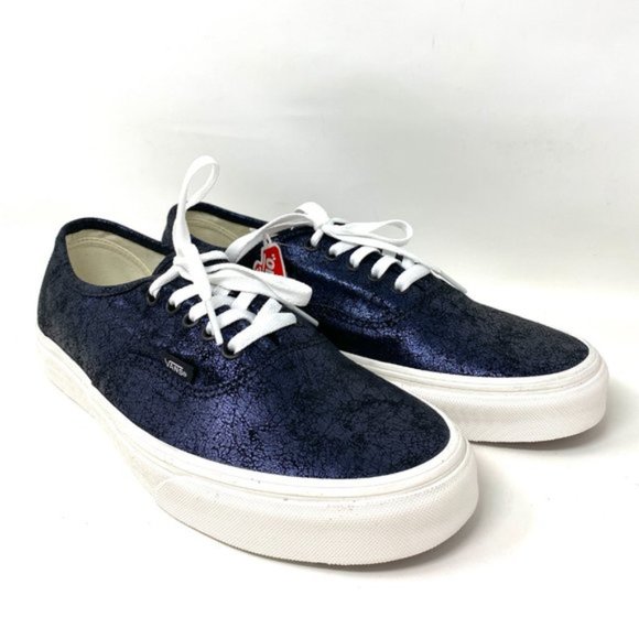 💖MEGA SALE💖Vans Authentic  Womens    Skate Blue Cracked Leather VN0A5HZS9FK - Picture 6 of 11